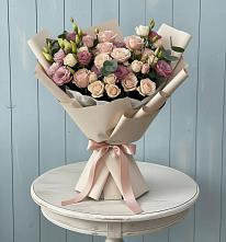 Букет цветов из:  Розы и Лизиантусы #REPLACE_PRED# Малой Вишере