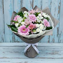 Букет цветов из:  Герберы, Альстромерии и Хризантемы #REPLACE_PRED# Малой Вишере