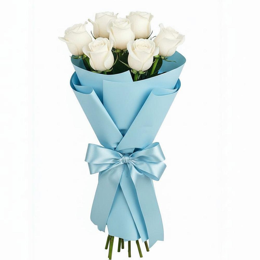 Букет 7 белых роз Проуд в Малой Вишере