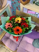 Букет цветов из:  Герберы, Хризантемы и Альстромерии #REPLACE_PRED# Малой Вишере