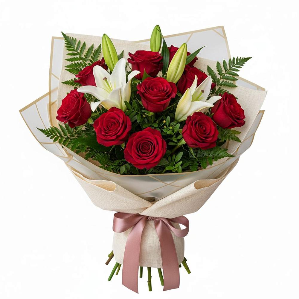 Букет цветов из: Лилии и Розы в Малой Вишере