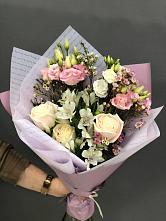 Букет цветов из:  Альстромерии, Розы и Лизиантусы #REPLACE_PRED# Малой Вишере