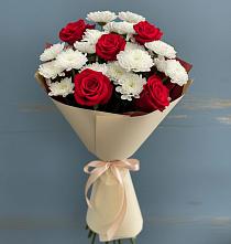 Букет цветов из:  Розы и Хризантемы в Малой Вишере
