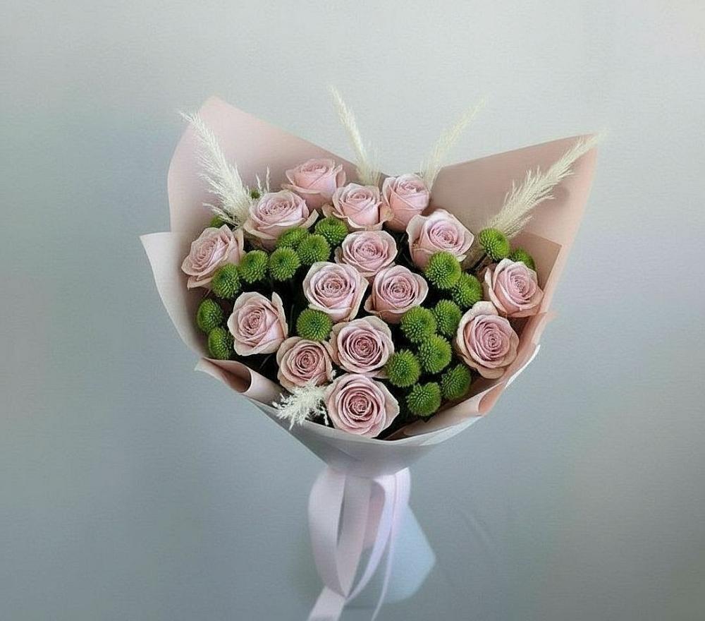 Букет цветов из: Розы и Хризантемы в Малой Вишере