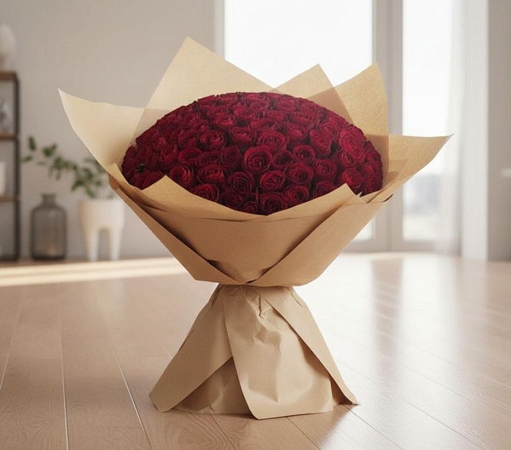 Букет 101 Красная роза в Малой Вишере